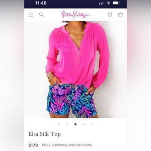 100% silk Lilly Pulitzer blouse